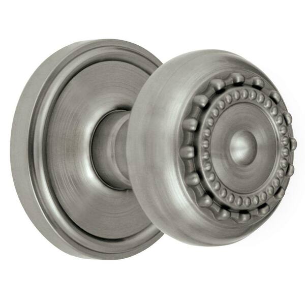 Grandeur Georgetown Rosette Satin Nickel with Double Dummy Parthenon Knob