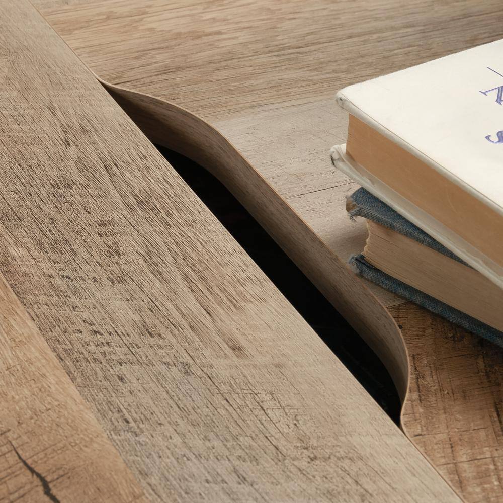 Soft White and Oak Square Gaming Coffee Table with Reversible Top