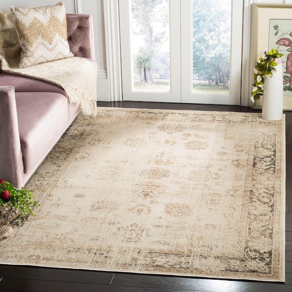 Vintage 12 ft. x 18 ft. Stone Distressed Border Area Rug