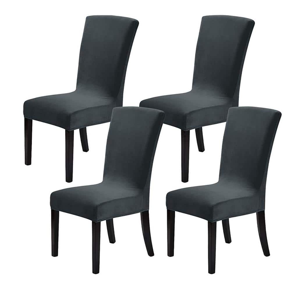 Shatex Dark Gray Stretch Dining Chair Cover Washable Chair Slipcovers ...