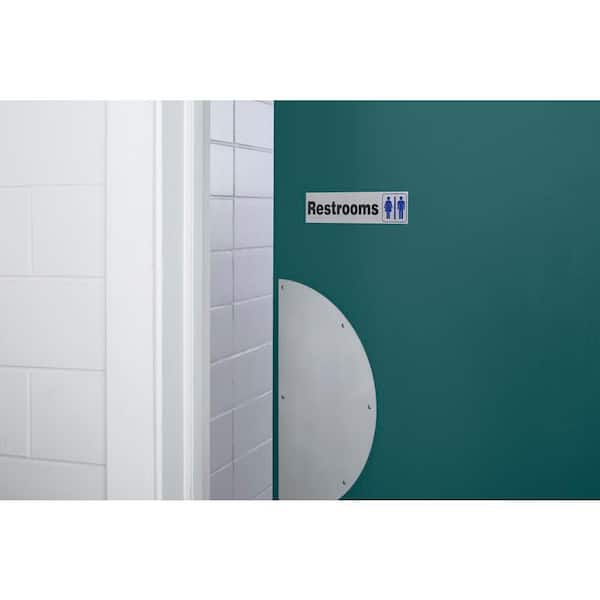 Everbilt 2 in. x 8 in. Plastic Restrooms Sign 31375 - The Home Depot