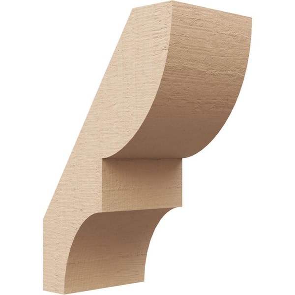 Ekena Millwork 5 in. x 12 in. x 8 in. Ridgewood Rough Cedar Woodgrain Timberthane Polyurethane Knee Brace, Primed