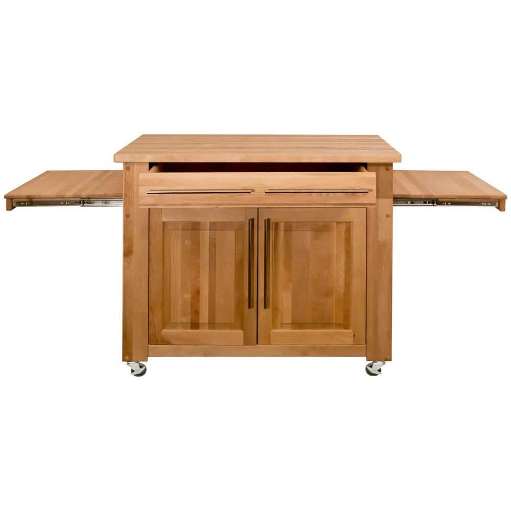 Catskill Craftsmen Catskill Natural Kitchen Island With Pull Out Leaves 1480 The Home Depot