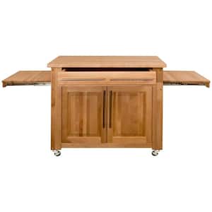 Catskill Natural Kitchen Island with Pull Out Leaves