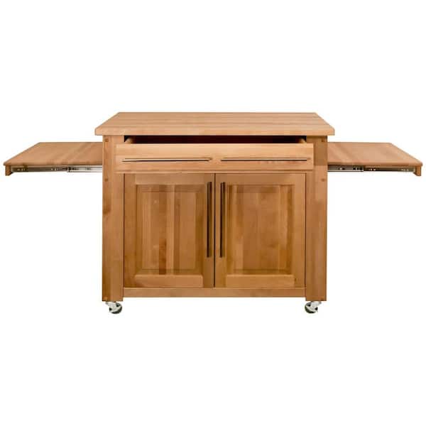 Catskill Craftsmen Catskill Natural Kitchen Island with Pull Out Leaves
