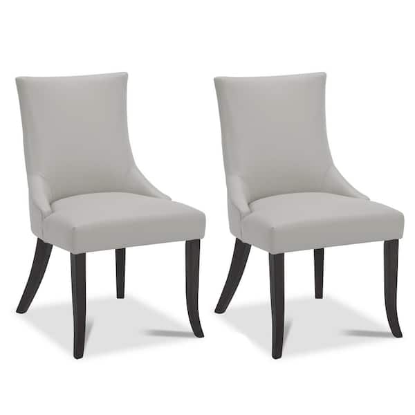 Spruce & Spring Thea Light Gray Faux Leather Dining Chair (Set of 2)