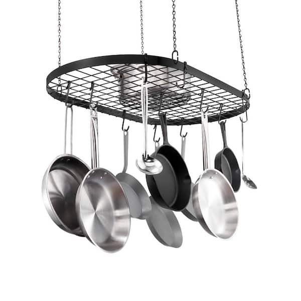 SVOPES 32-in. Hanging Pot Rack Ceiling Mount, 80 lbs. Load, 12 S Hooks, Kitchen & Restaurant Cookware Storage