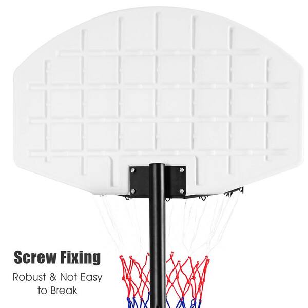 Costway Adjustable Basketball Hoop System Stand Kid Indoor Outdoor Net Goal  W/ Wheels 