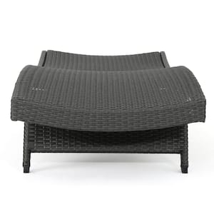 Miller Grey 1-Piece Plastic Outdoor Chaise Lounge with Armrest