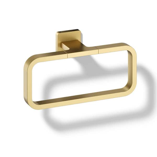 Mavera Wall Mounted Towel Ring in Vibrant Brushed Moderne Brass