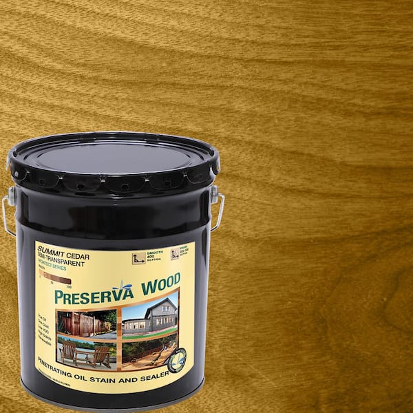 Preserva Wood 5 gal. Summit Cedar Semi-Transparent Oil-Based Exterior Wood Stain