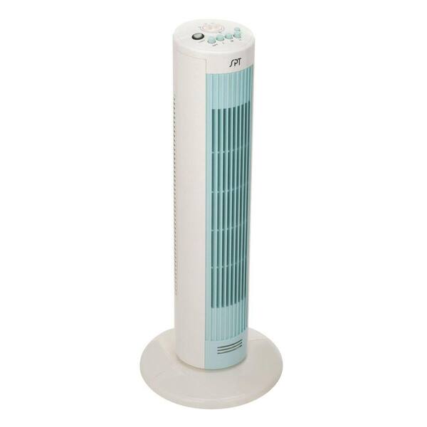 SPT 11 in. 3-Speed Oscillating Tower Fan with Night Light