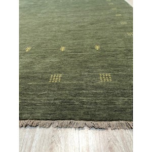 Green 9 ft. x 12 ft. Hand Knotted Wool Contemporary Lori Baft Area Rug