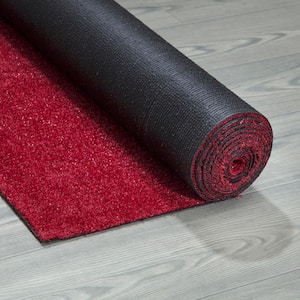 Turf Collection 7 ft. x 10 ft., Red Artificial Grass Rugs