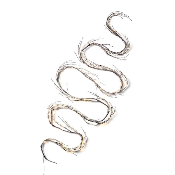 Angel Sar 18 ft. Natural Artificial Christmas Paper Garland with LED Lights