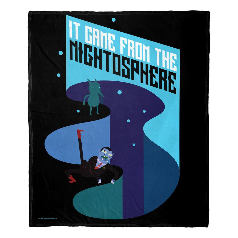 Adventure Time Black and Blue Polyester Throw Blanket