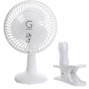 6 in. Convertible Table-Top and Clip Fan in White