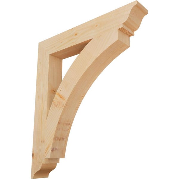 Ekena Millwork 3.5 in. x 30 in. x 26 in. Douglas Fir Thorton Traditional Smooth Bracket