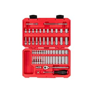 1/4 in. Drive 12-Point Socket and Ratchet Set, 56-Piece (5/32 - 9/16 in. 4 - 15 mm)