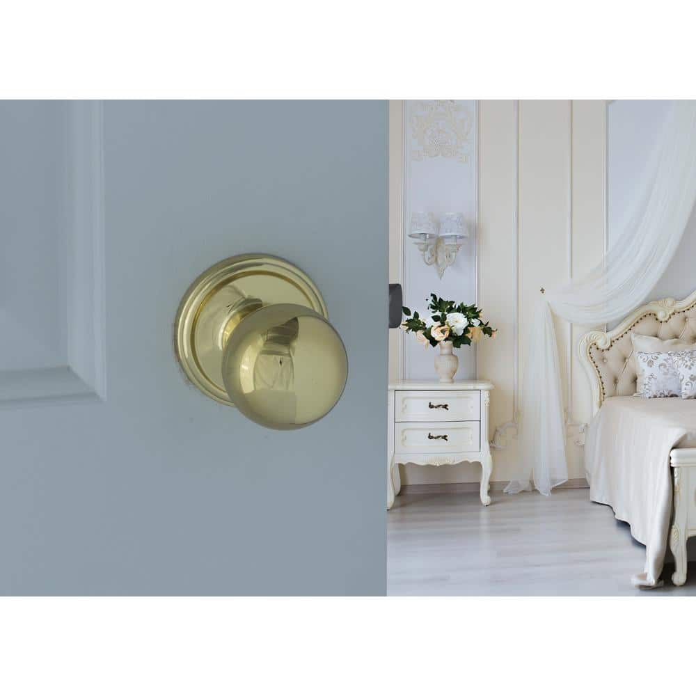 Polished Brass Round Passage Door Knob