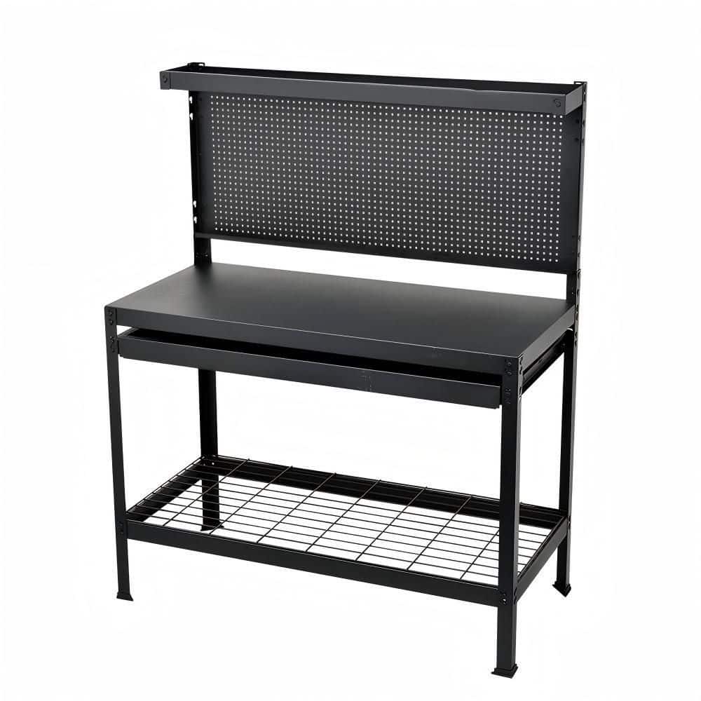22 in. W x 48 in. D 1-Drawer Tools Cabinet Work Table, Workbench Table with Metal Top, Black price history on PriceWatchPro
