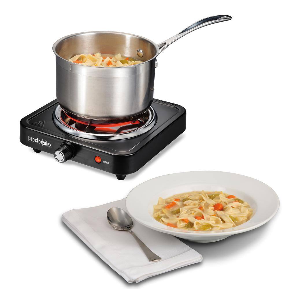Proctor Silex Black Stainless Steel Single Burner Electric Cooktop