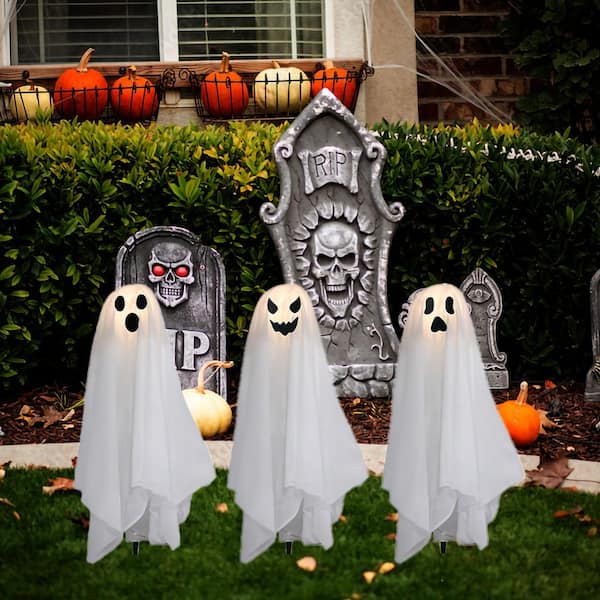 LUMABASE 20 in. Height Halloween Battery Operated Lighted Ghosts