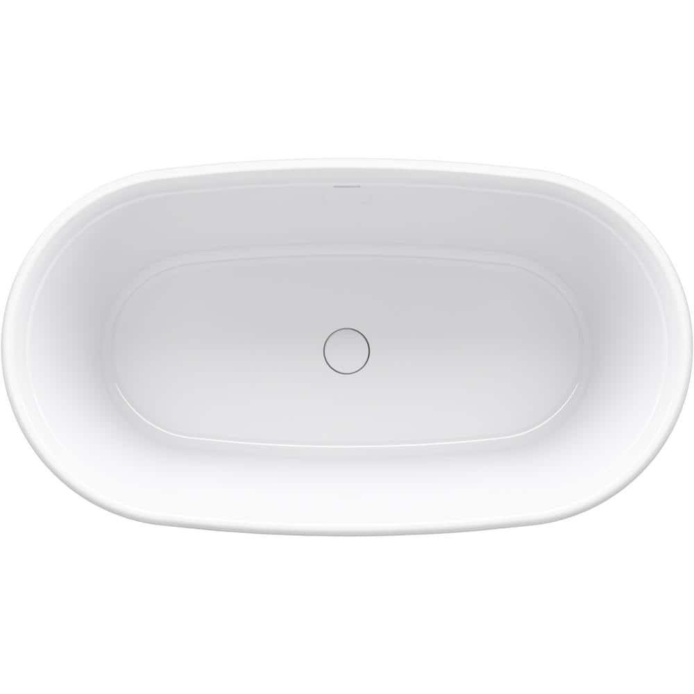 Memoirs White Cast Iron Freestanding Soaking Bathtub with Center Drain