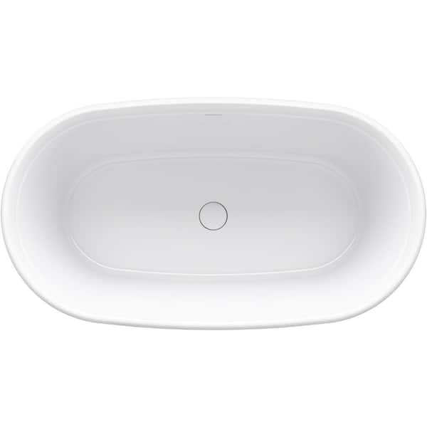 KOHLER Memoirs 60 in. x 34 in. Soaking Bathtub with Center Drain in White