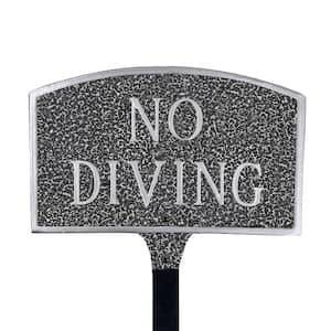 No Diving Standard Arch Statement Plaque with Lawn Stakes Swedish Iron