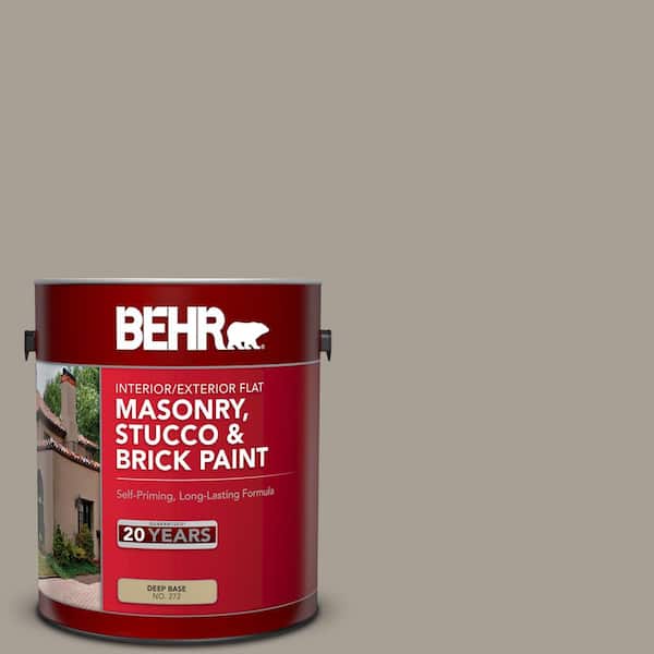 1 gal. #PPU24-09 True Taupewood Flat Masonry, Stucco and Brick Interior/Exterior Paint