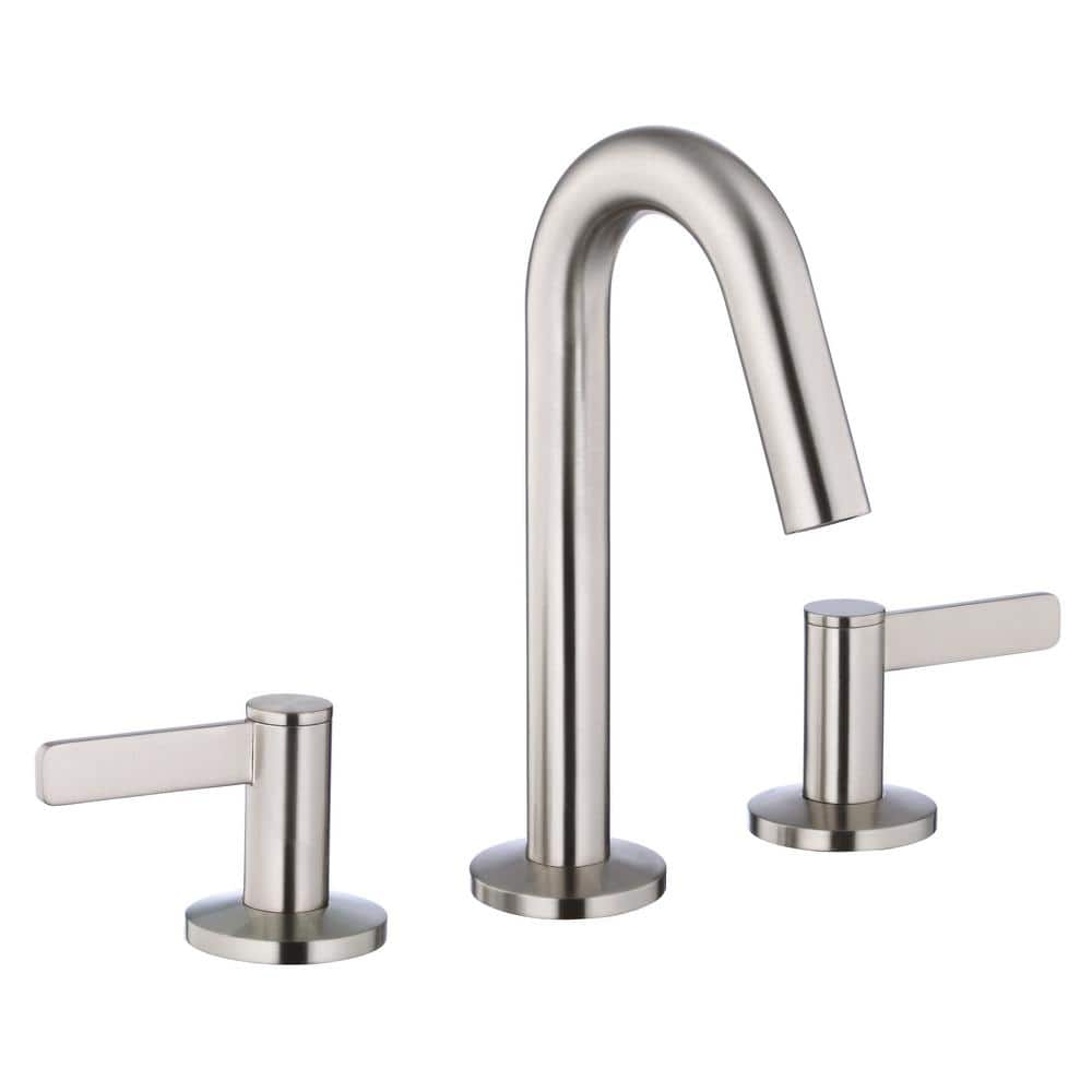 Amalfi Brushed Nickel Widespread Bathroom Faucet with Drain Assembly