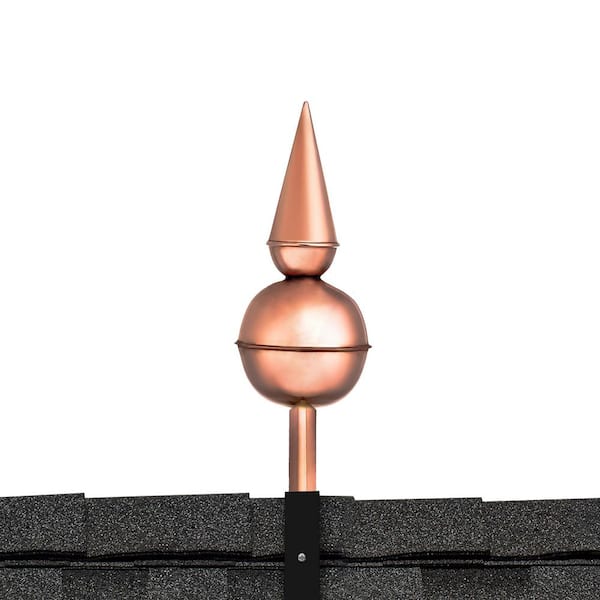 Avalon Pure Copper Rooftop Finial with Roof Mount