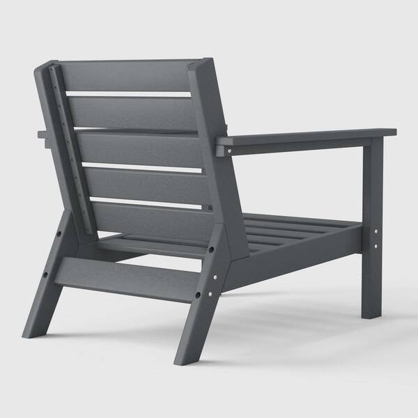 WESTIN OUTDOOR Birchwood Outdoor Patio Deep Seating HDPE Lounge Chair with Arms in Gray OP2029-GY