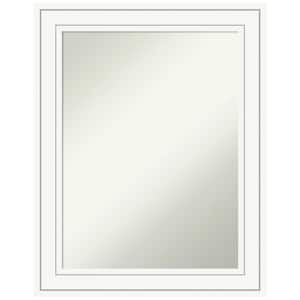 Craftsman White 23 in. H x 29 in. W Wood Framed Non-Beveled Bathroom Vanity Mirror in White