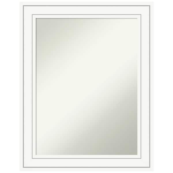 Amanti Art Craftsman White 23 in. H x 29 in. W Wood Framed Non-Beveled Bathroom Vanity Mirror in White