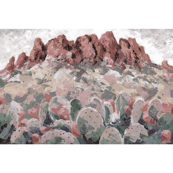 Unbranded "Cactus in Red Rock" by Marmont Hill Unframed Canvas Nature Art Print 12 in. x 18 in.