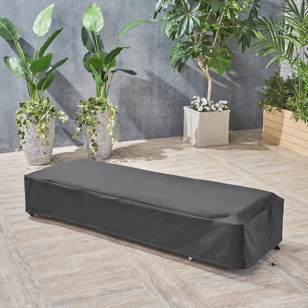 Shield Gray Fabric Outdoor Patio Chaise Lounge Cover