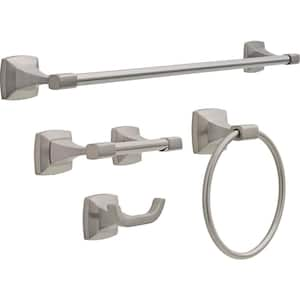 4-Piece Bathroom Accessory Set Bathroom Hardware Set 24 Inches Brushed  Nickel