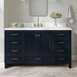 Cambridge 60 in. W x 21.5 in. D x 34.5 in. H Freestanding Bath Vanity Cabinet Only in Midnight Blue