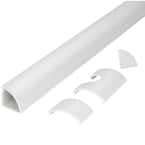 5 ft. 1/4 Round Baseboard Cord Channel, White