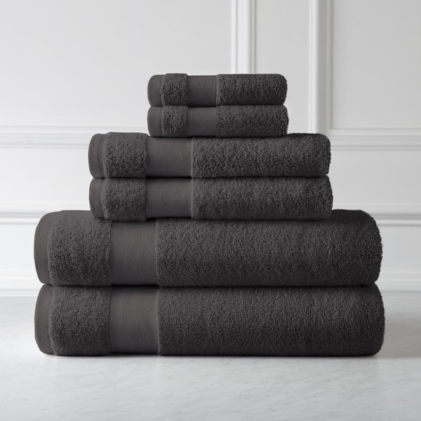 Southshore Fine Linens Soft 6-Piece Charcoal 100% Cotton Bath Towel Set