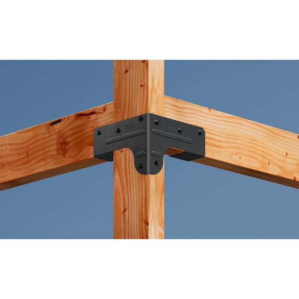 Outdoor Accents ZMAX, Black Rigid Tie Corner Connector for 2 x Joist, 2 x 4 Post