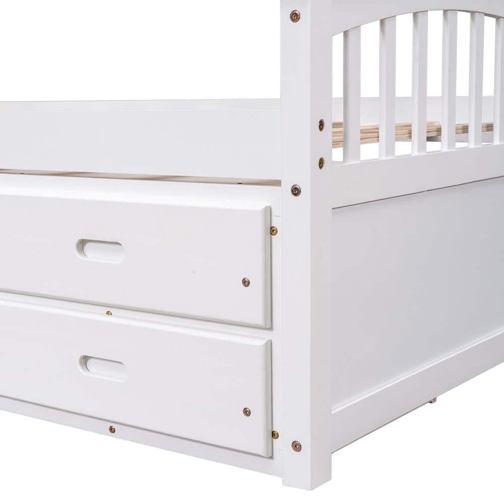 Walnut Twin Size Platform Storage Solid Wood Bed with 6-Drawers - thumbnail 10