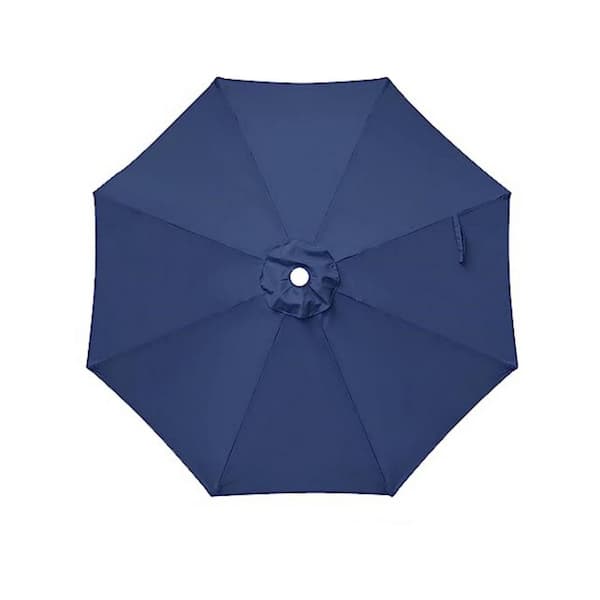 ITOPFOX 9 ft. Patio Umbrella Replacement Canopy Outdoor Table Market Yard Umbrella Replacement Top Cover in Dark Blue