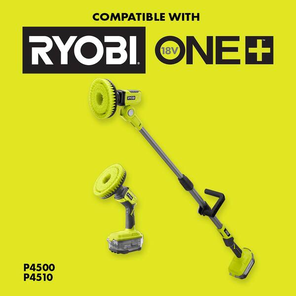 RYOBI ONE+ 18V Cordless Telescoping Power Scrubber Kit with 2.0 Ah Battery  and Charger and 8 in. Hard Bristle Brush P4500K-A95HB81 - The Home Depot