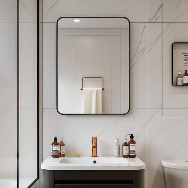 Talayuela 24 in. W x 32 in. H Rectangular Aluminum Framed Medicine Cabinet with Mirror