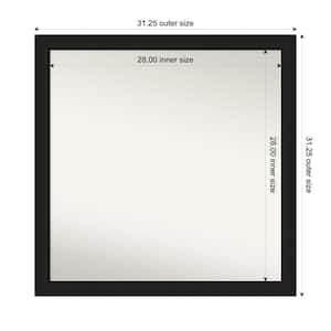 Midnight Black Narrow 31.25 in. x 31.25 in. Custom Non-Beveled Wood FramedBathroom Vanity Wall Mirror