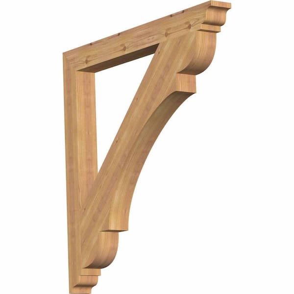 Ekena Millwork 3.5 in. x 38 in. x 38 in. Western Red Cedar Olympic Traditional Smooth Bracket