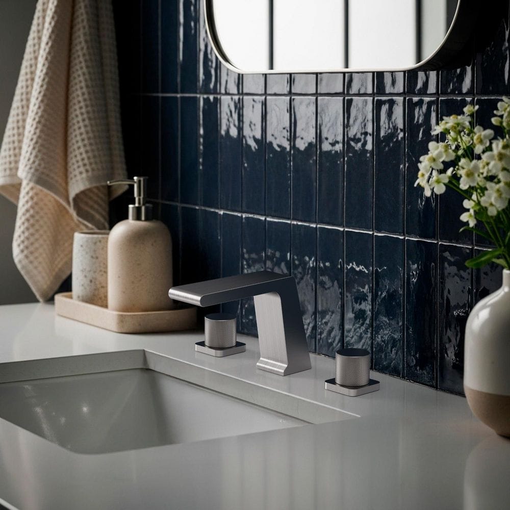 EVERSTEIN Waterfall 8 in. Widespread Double-Handle Long Spout